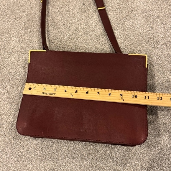Lanvin Burgundy Leather Shoulder / Crossbody Bag Gold Hardware EUC - Picture 13 of 15